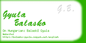 gyula balasko business card